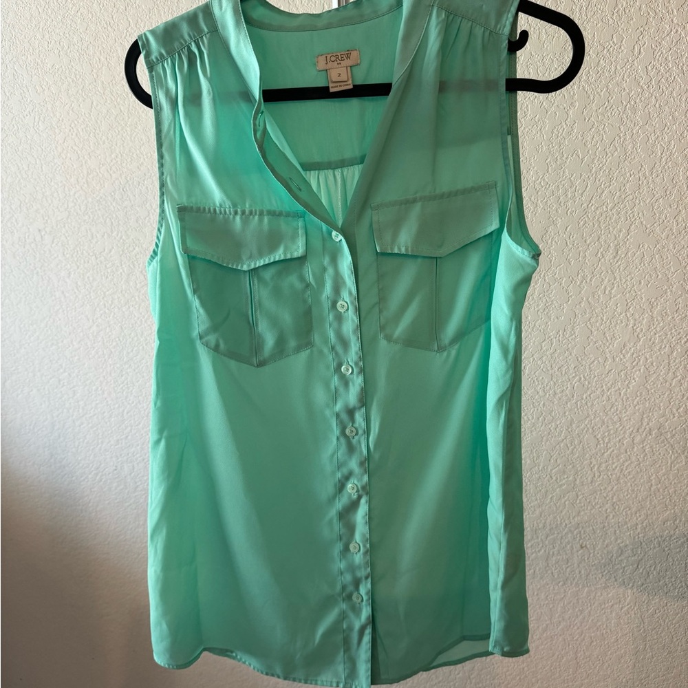 Sleeveless Button-Up Shirt